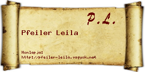 Pfeiler Leila névjegykártya